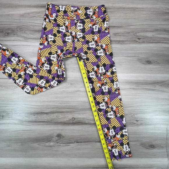 LulaRoe OS Disney Mickey‎ Mouse Halloween Patchwork Print Leggings - Picture 5 of 7